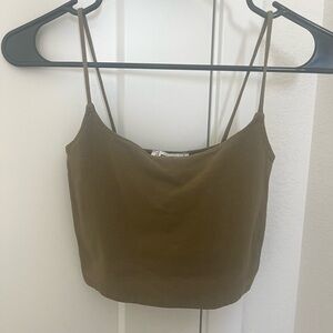 Olive Green Women's Spaghetti Strap Crop Top